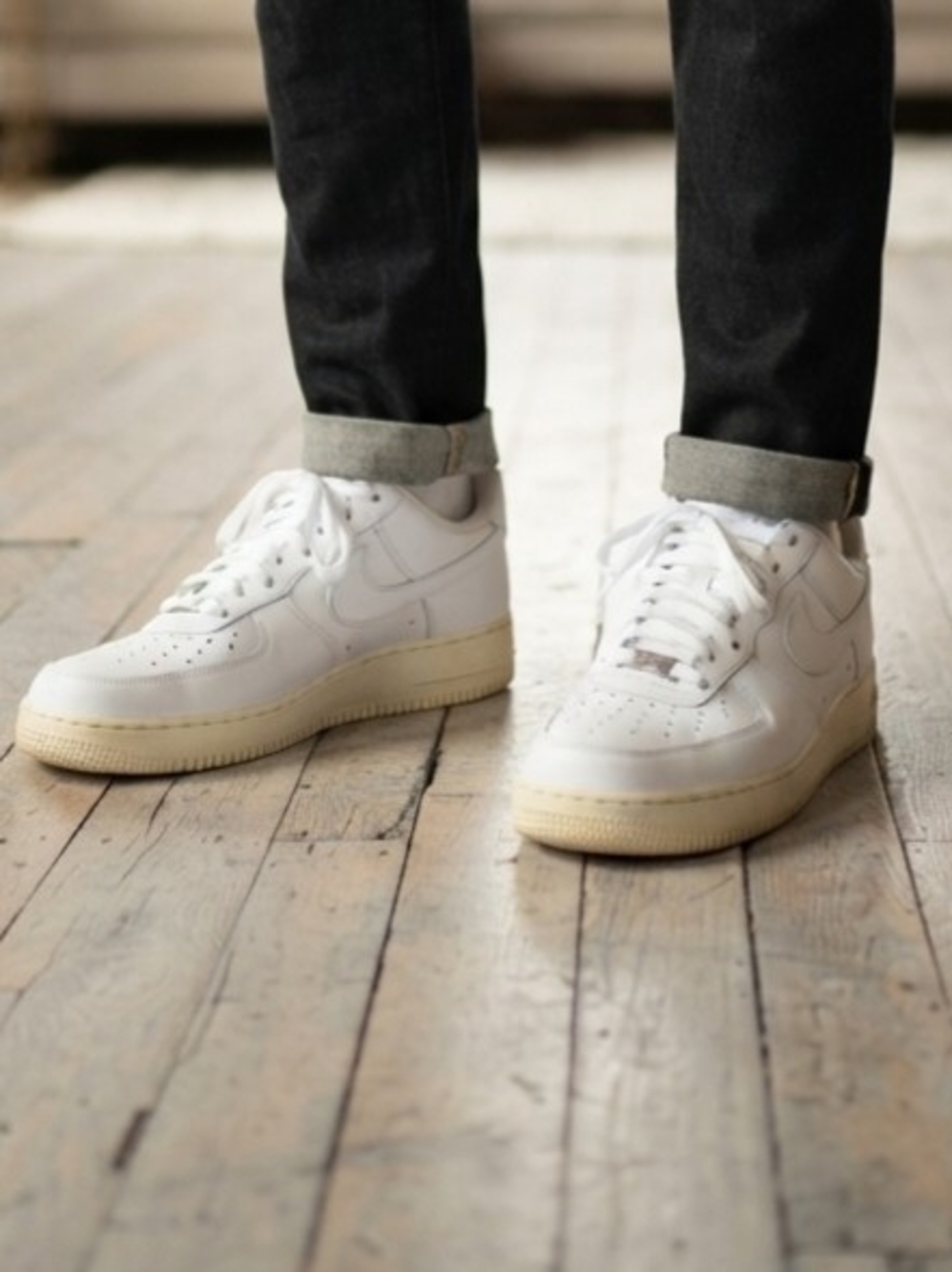 Nike AirForce 1 Low '07 Triple White Leather Sneakers Size 10.5